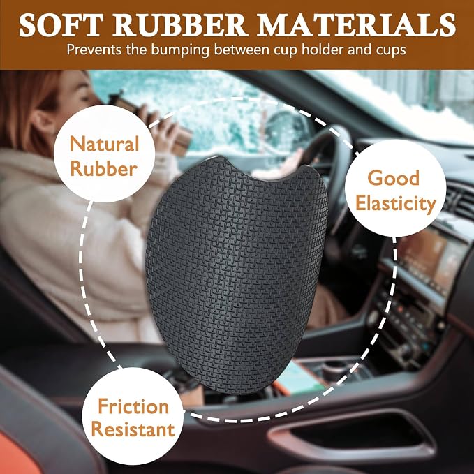 Mandala Car Cup Holder Coasters Set of 2 – Fun Orange Mandala Car Accessories 2.75" Universal Size Anti Slip Rubber Mat Recessed Auto Insert Coasters Decor Datura Gifts for Women Men Dad Grandpa