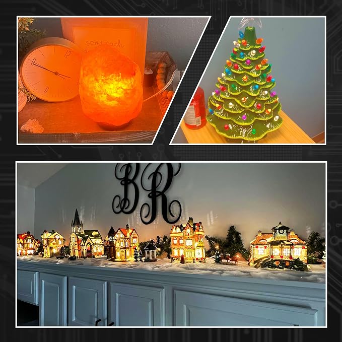 Dimmable Himalayan Salt Lamp Bulb 2700K Warm White 4W E12 Base, 8 Pack | AC120V, 400lm, 15W-40W Equivalent, S6 C7 Candelabra, Salt Rock Lamps & Baskets Night Light Decorative String Light Christmas