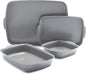 GreenPan Premiere Ovenware Healthy Ceramic Nonstick 4 Piece Bakeware Set, PFAS-Free, Rectangular, Square, Quarter, Half Sheet Baking Pans, Warp-Free, Oven Safe to 600F, Dishwasher Safe, Gray