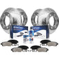 Detroit Axle - Brake Kit for Chevy Express GMC Savana 2500 3500 Drilled & Slotted Brake Rotors 2003 2004 2005 Ceramic Brakes Pad