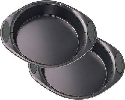 BergHOFF 11Pc Perfect Slice Bakeware Set, Covered Rectangle Cake Pan, Cookie Sheets, Muffin Pan, Loaf Pan, Round, Square and Rectangle Cake Pans, Slicer, Non Toxic, PFOA Free, Grey & Grey