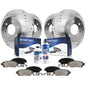 Detroit Axle - Brake Kit for Silverado Sierra Avalanche Suburban 1500 Tahoe Yukon Escalade Drilled & Slotted Disc Brake Rotors C