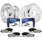 Detroit Axle - Brake Kit for Chrysler 200 Sebring Avenger Compass Patriot Lancer Outlander Drilled & Slotted Brake Rotors Brakes