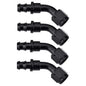 EVIL ENERGY 8AN 45 Degree Push Lock Hose Fitting End Black 4PCS