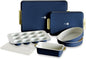 GreenPan Bakeware Set, 7 Piece Nonstick Ceramic Gold Handle Baking Sheets, Cake Pans, Loaf Pan, Muffin Tin, Cooling Rack, PFAS & BPA Free, Freezer to Oven Dish, Bake & Roast Ovenware, Oxford Blue