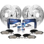 Detroit Axle - Brake Kit for 2011 2012 2013 2014 Ford Mustang, Drilled and Slotted Disc Brake Rotors Ceramic Brakes Pads Replace