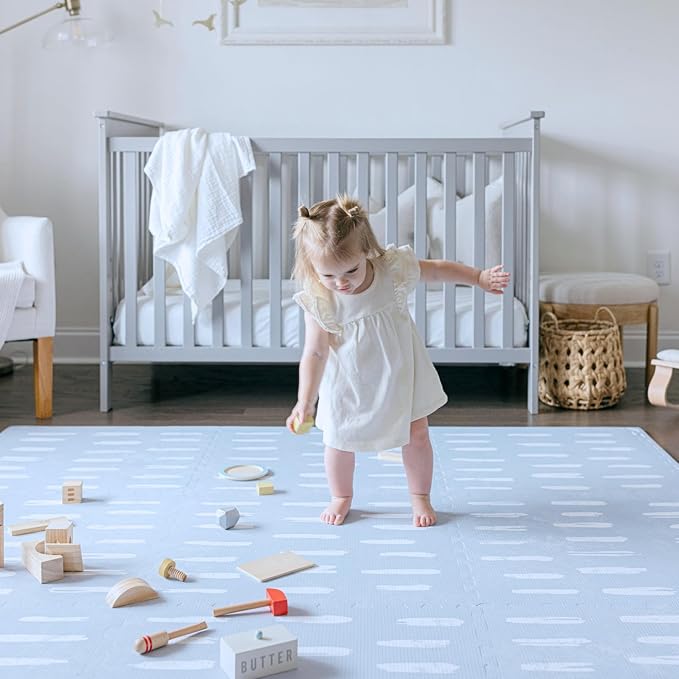 Little Landings Baby Play Mat for Floor - Shoreline (4x6ft) - Premium EVA Foam Play Mat for Babies & Toddlers (Ages 0-5+) Non-Toxic Playmat for Tummy Time, Crawling & Playroom - Stylish & Comfortable