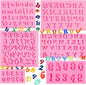 Patelai 6 Pieces Letters Silicone Mold Number Resin Mold 26 Letters and 0-9 Number Silicone Fondant Chocolate Molds for Making Candy Gummy Biscuit Ice Cube Tray Cake Decorations(Pink)