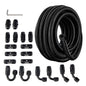EVIL ENERGY 6AN Fuel Line Kit, 6AN Nylon Braided Fuel Line Hose Fitting Kit CPE 16FT Black